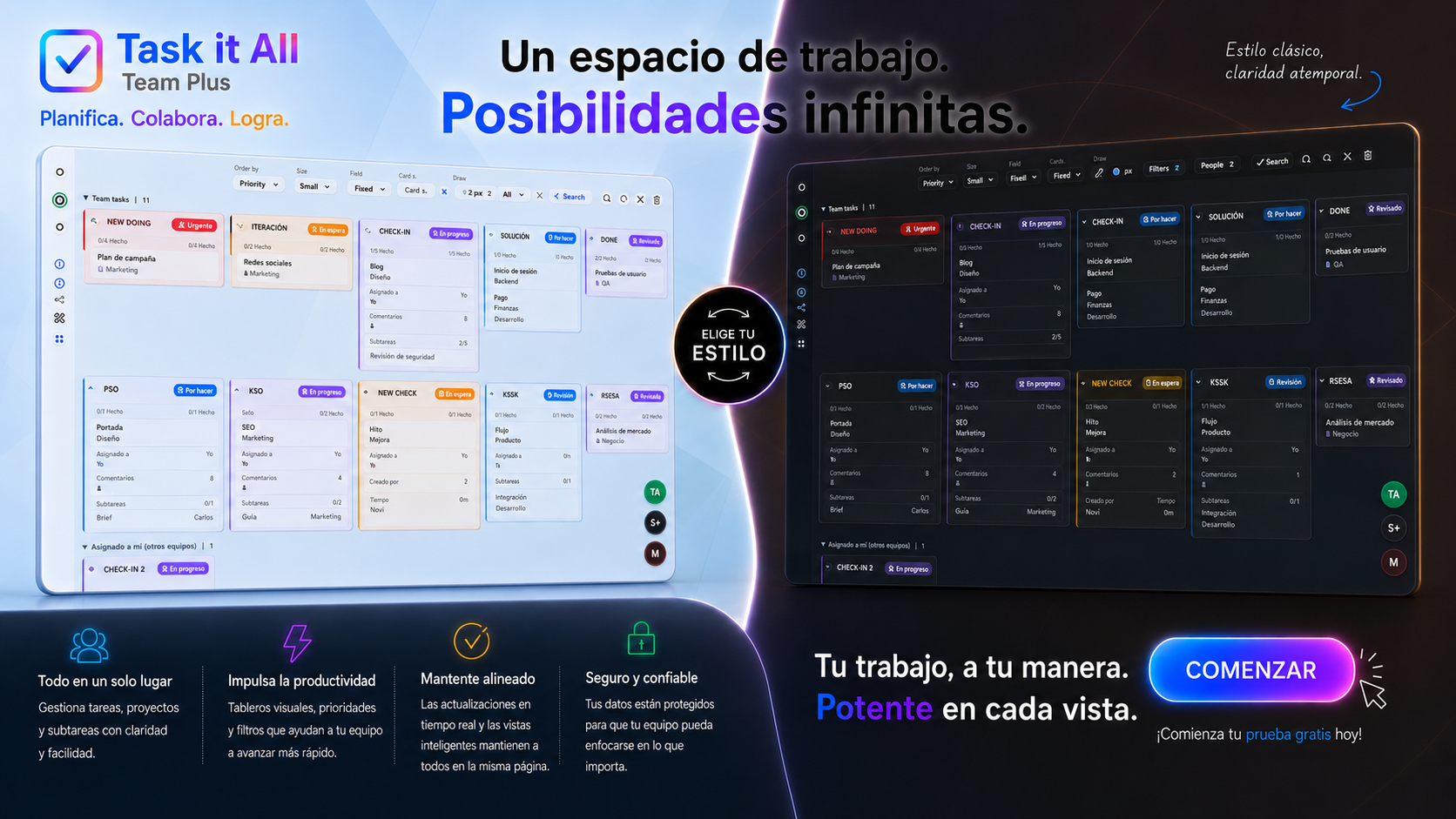 Vista actual de Task it All y captura full cards